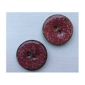 KOKOSKNAPP EMALJERT - Rosarde med glitter